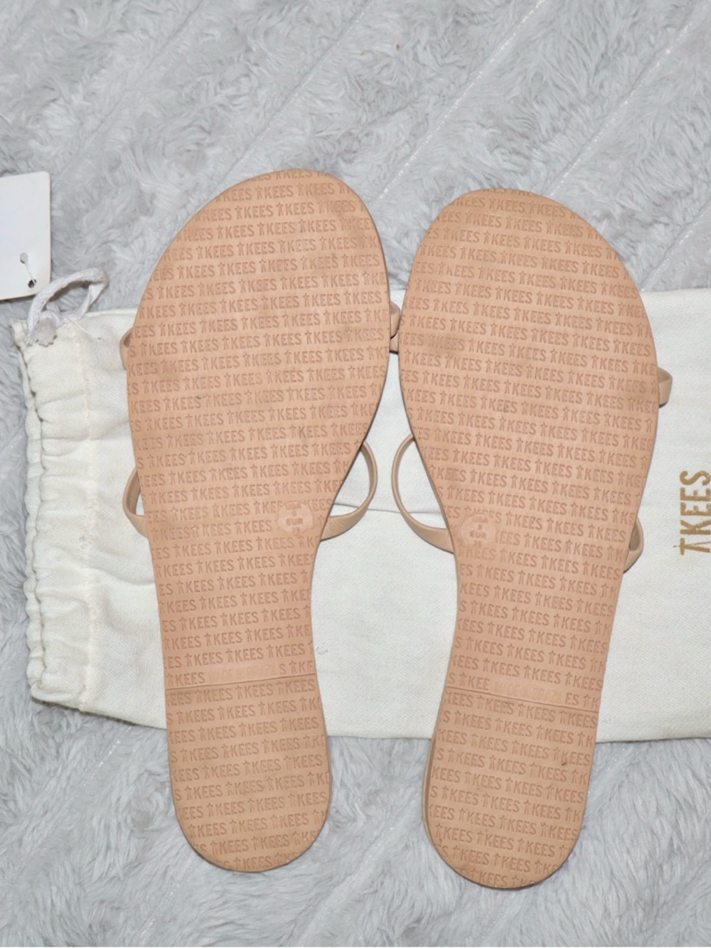 TKEES Women’s Nude Double-Strap Minimal Slide Sandals - Picture 2 of 2